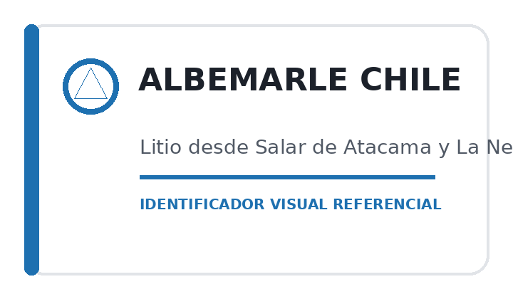 Identificador visual referencial de Albemarle Chile