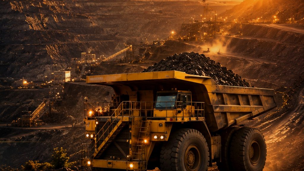 Camión de extracción en una mina de cobre a cielo abierto usado como imagen referencial para la ficha de Escondida BHP