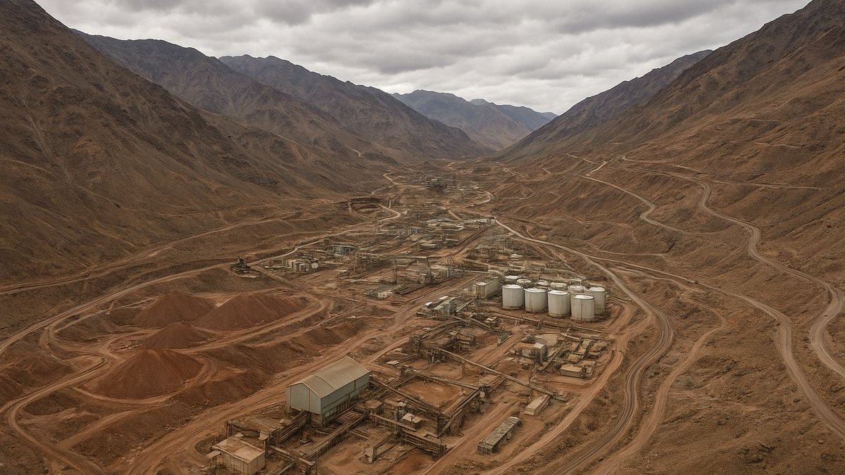 Cátodos y bobinas de cobre almacenados en una instalación logística