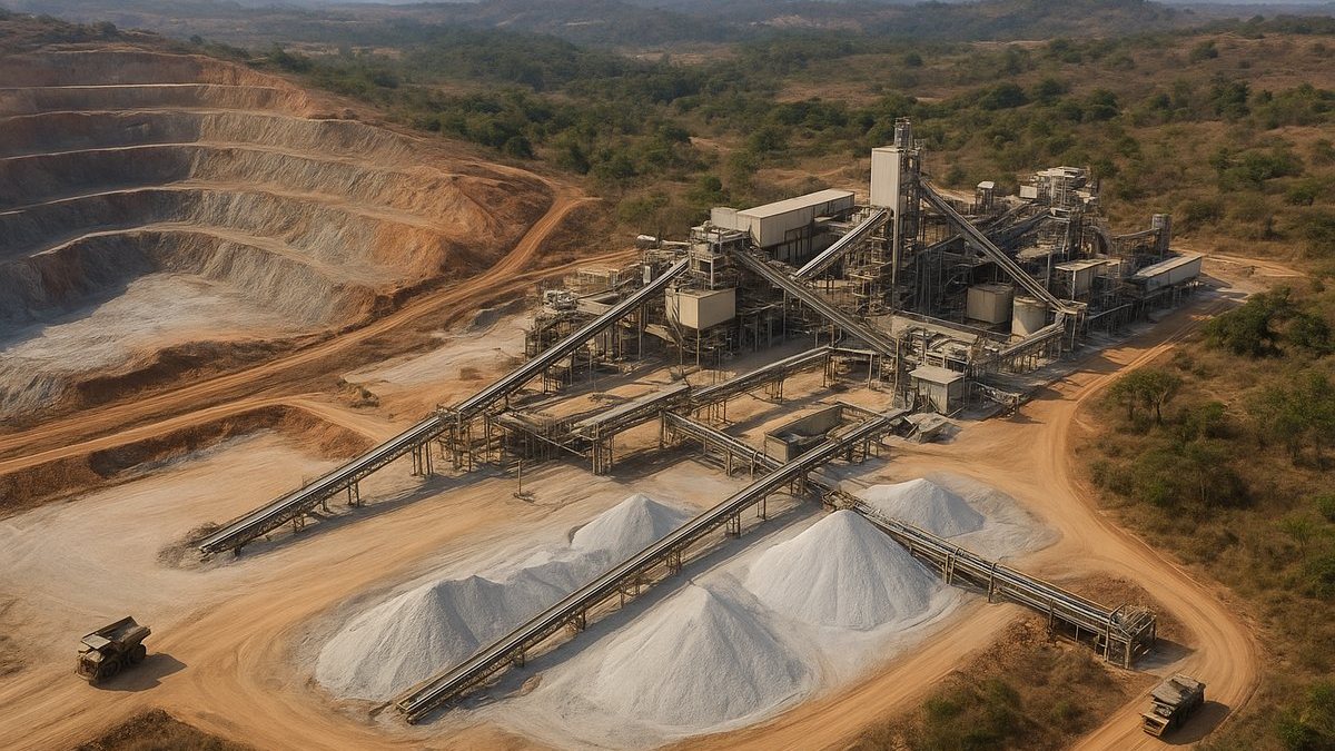 Mina de litio de roca dura y planta de procesamiento de espodumeno en Minas Gerais, Brasil