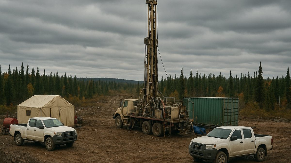 Imagen referencial generada mediante IA de una operación minera en Canadá relacionada con perforación de validación en Terragold