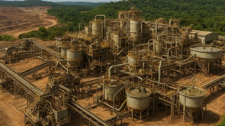 Planta concentradora de cobre con circuitos de flotación y procesamiento en una gran operación minera de Brasil