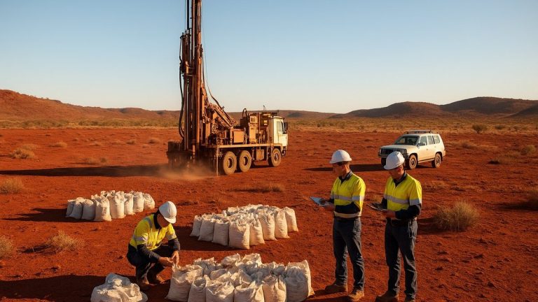 Imagen referencial generada mediante IA de una operación minera en Australia relacionada con expansión Tabba Tabba