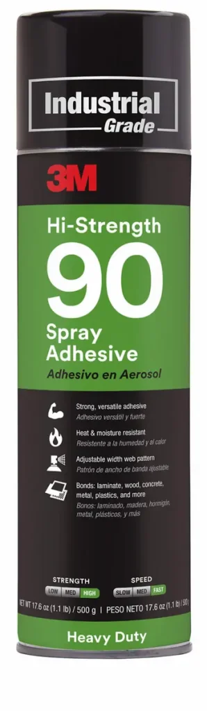 3M™ Adhesivo Aerosol de Alta Resistencia 90, Transparente, Lata de 24 fl oz (Net Wt 17.6 oz), 12/Caja