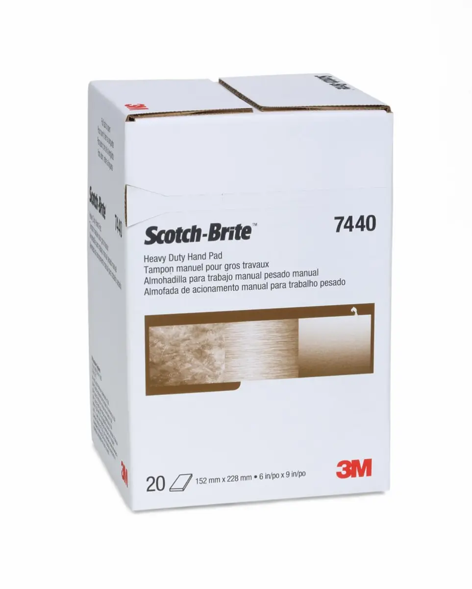 Almohadilla de Mano de Uso Pesado Scotch-Brite 7440, 6'' x 9'', 20 almohadillas por caja, 2 cajas por paquete