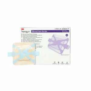 Apósito de Espuma de Silicona 3M Tegaderm 90641, 10.8 cm x 10.8 cm, 10 Unidades/Paquetes, 4 Paquetes/Caja