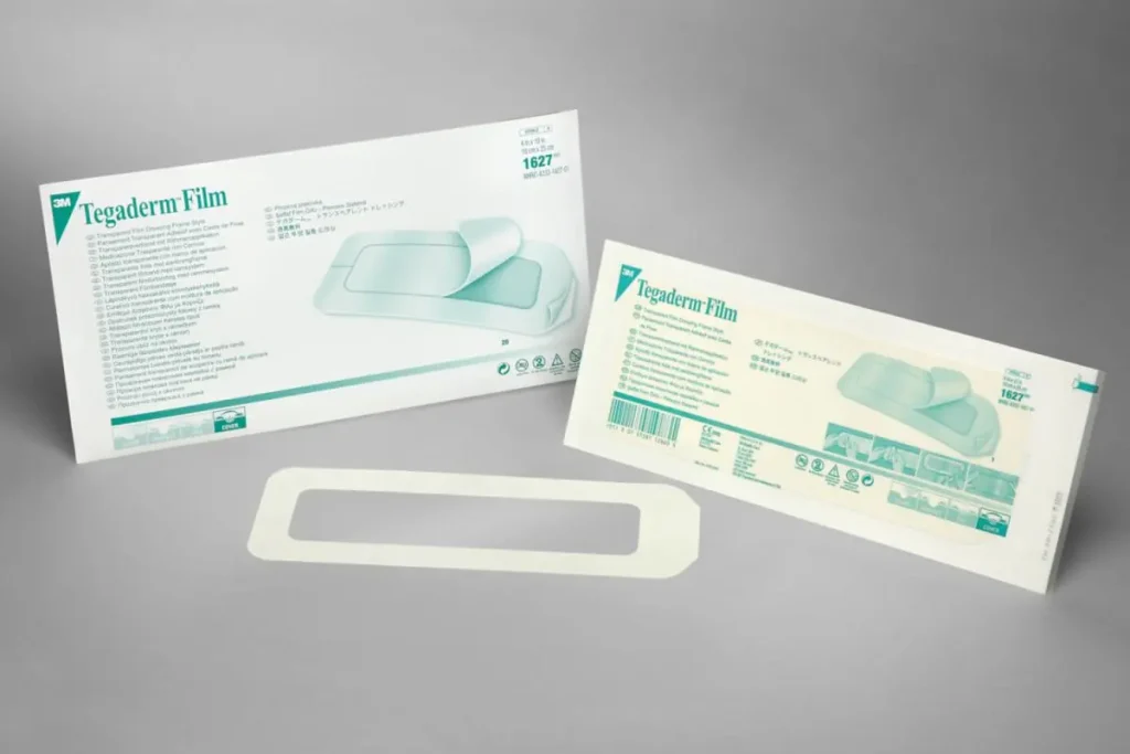 Apósito Transparente con Marco de Aplicación 3M™ Tegaderm™, 1627, 10 cm x 25 cm, 4/Caja