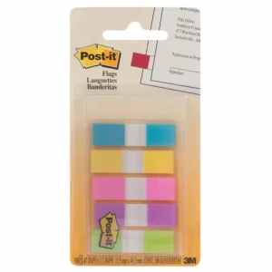 Banderitas Adhesivas Post-it, Colores Flúo Surtidos, 5 Blocs/ Paquete, 1.1 cm x 4.3 cm