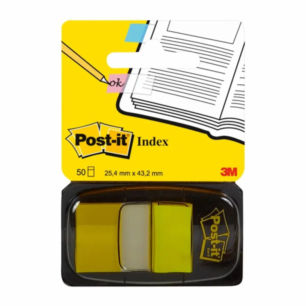 Banderitas Adhesivas Post-it®, Señaladores de Página, Amarillo, 4,3 cm x 2,5 cm, 50 Unidades