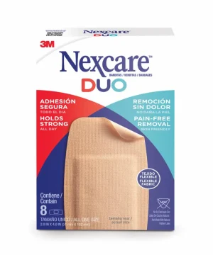 Banditas Nexcare Duo, para Codo y Rodilla, 8 Unidades, 51 mm x 102 mm