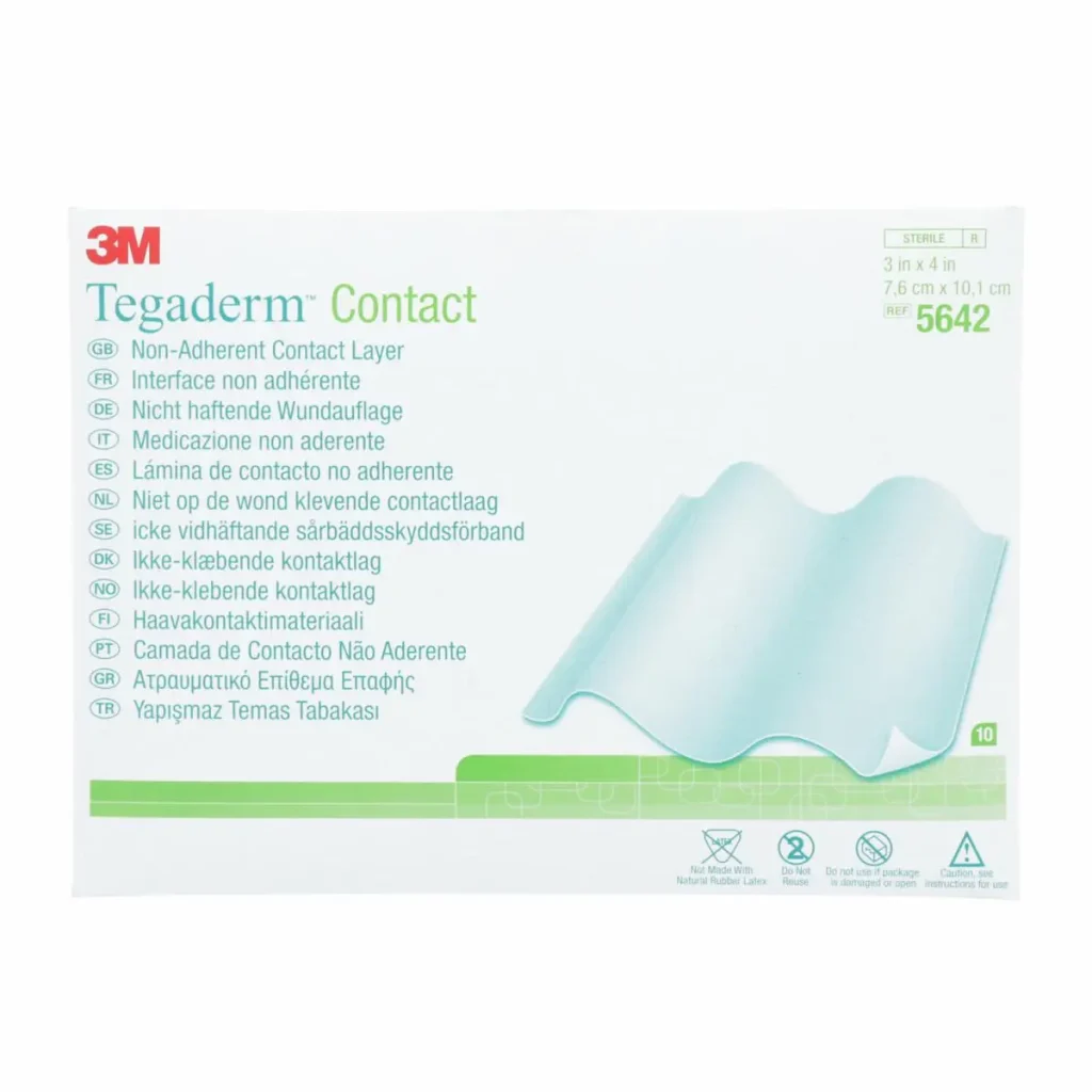 Capa de Contacto no Adherente 3M™ Tegaderm™ 5642, 7.6 cm x 10 cm, 4/Caja