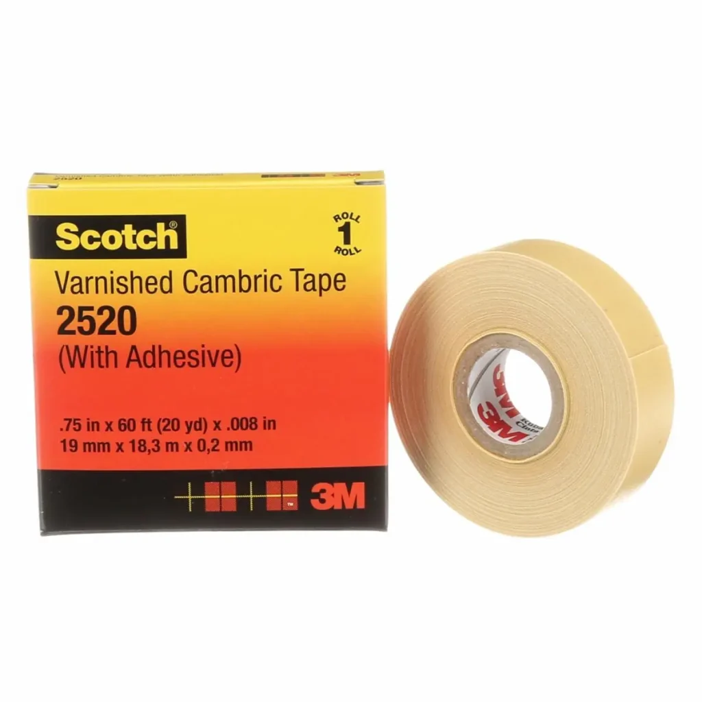 Cinta Aislante Barnizada Tipo Cambric 3M™ Scotch® 2520, Amarilla, 19 mm x 18 m, 20/Caja