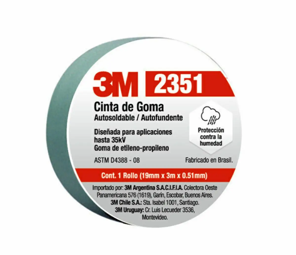 Cinta Eléctrica de Goma Aislante y Autofundente con Liner 3M Scotch 2351