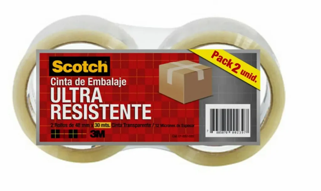 Cinta de Embalaje Scotch® Ultra Resistente, 48 mm x 30 m, 2/Paquete