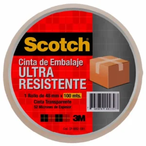 Cinta de Empaque Scotch para Sellar, Adhesivo Ultra Resistente, Transparente, 48 mm x 30 m