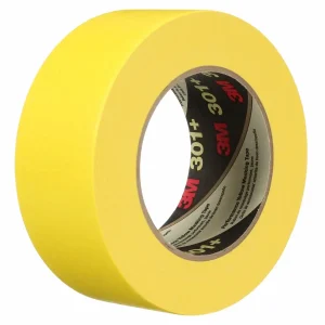 Cinta de Enmascarar Amarilla de Uso Industrial 3M 301+, 24 mm x 55 m, 6.3 mil, 36 por caja