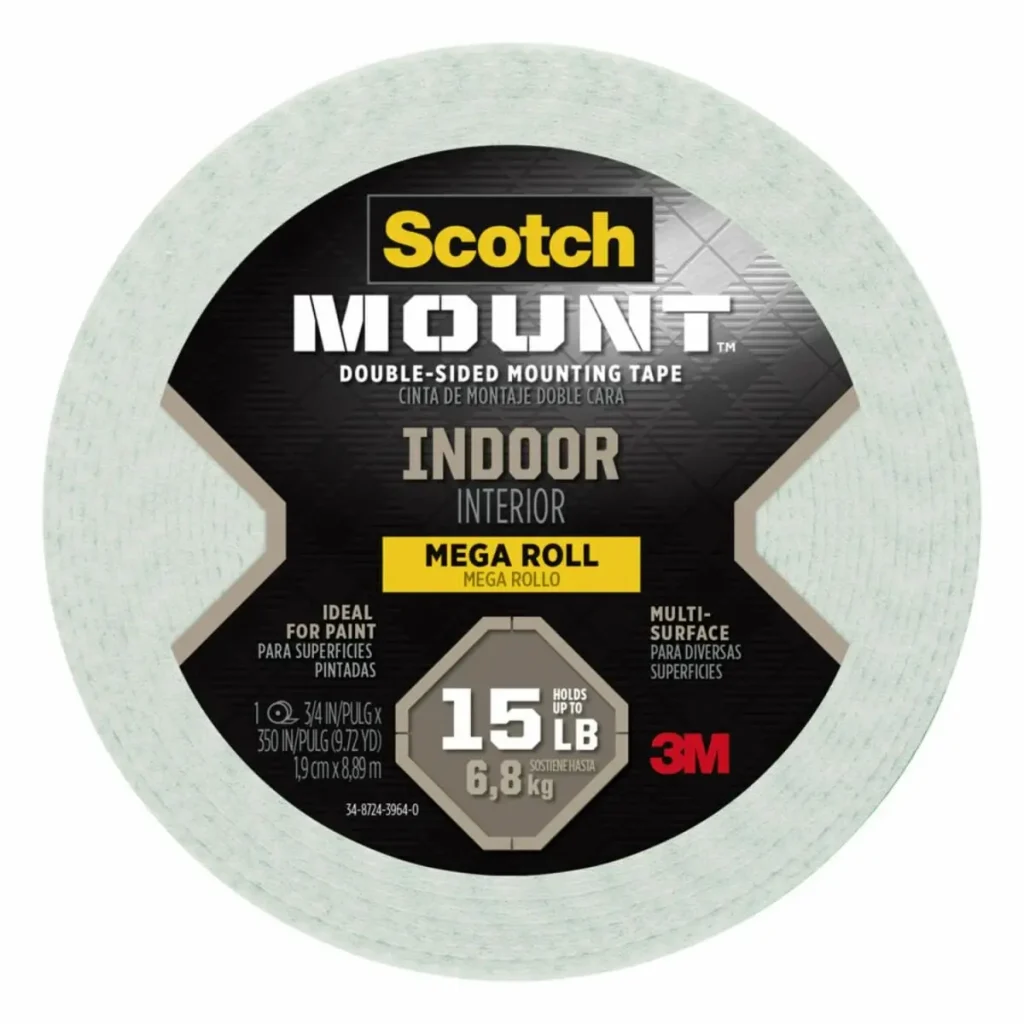 Cinta de Montaje Doble Faz Scotch-Mount™ para Interiores, Mega Rollo, 1.9 cm x 8.89 m