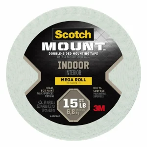 Cinta de Montaje Doble Faz Scotch-Mount para Interiores, Mega Rollo, 1.9 cm x 8.89 m