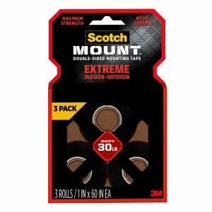 Cinta de Montaje Doble Faz Scotch-Mount Extrema, 2.54 cm x 1.52 m, 3 Paquetes