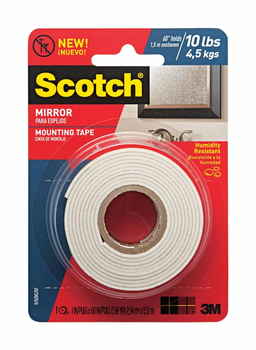 Cinta de Montaje Scotch para Espejos, 2,5 cm x 1,5 metros