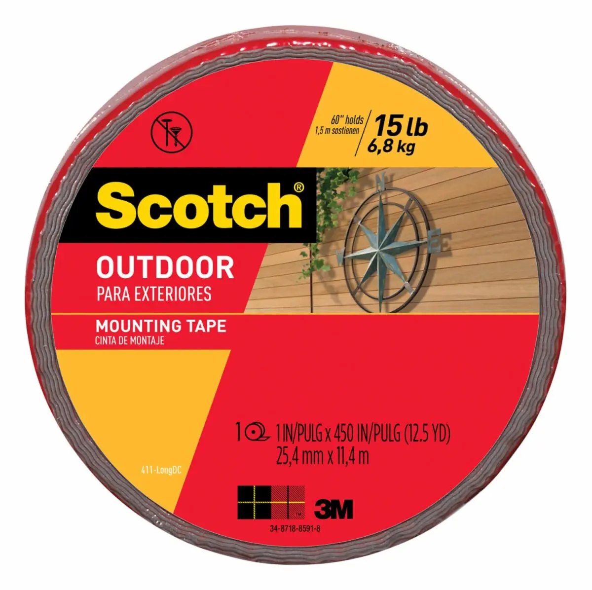 Cinta de Montaje Scotch para Exteriores, 25,4 mm x 11,4 m