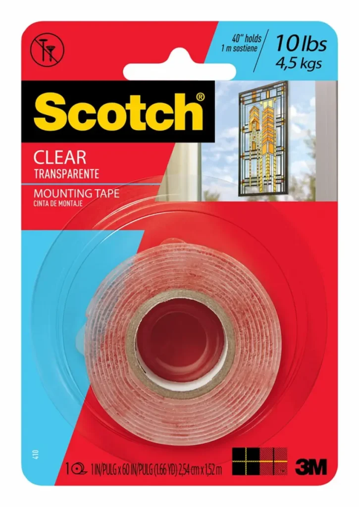 Cinta de Montaje Scotch® Transparente, 2,5 cm x 1,5 metros
