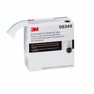 Cinta Perforada para Enmascarar Molduras 3M, 06349, 10 mm, 50,8 mm x 10 mm, 6 rollos por Caja