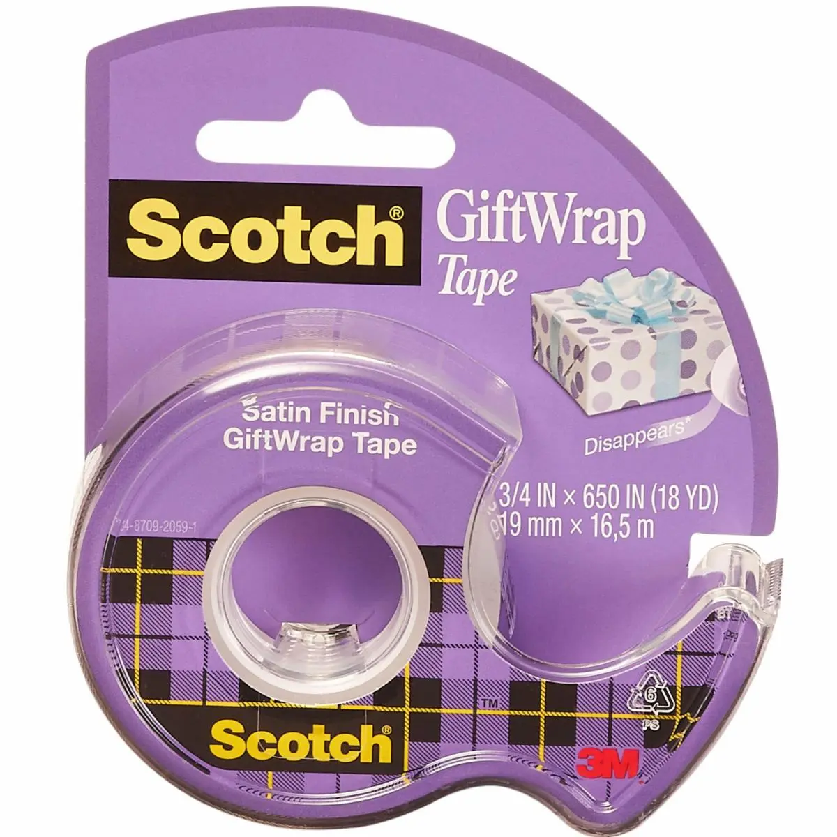 Cinta Scotch para Envoltura de Regalos, Transparente, 19 mm x 16.5 m