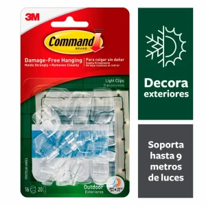 Clips para Luces en Exteriores Command, Pequeños, Transparentes