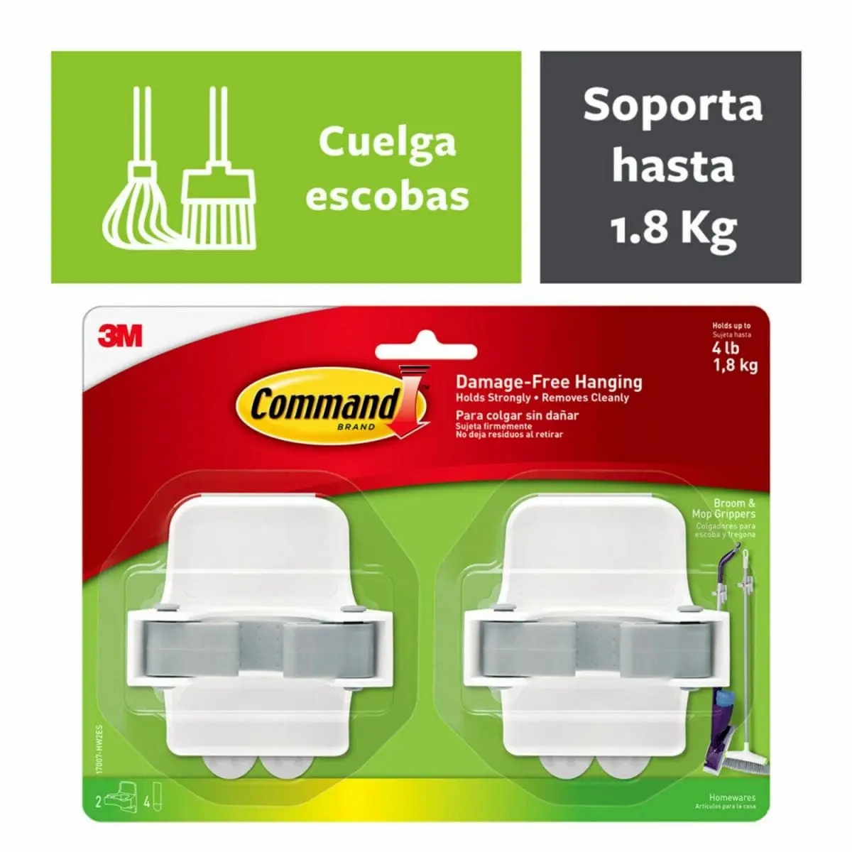 Colgador para Escoba Command, 2/Paquete
