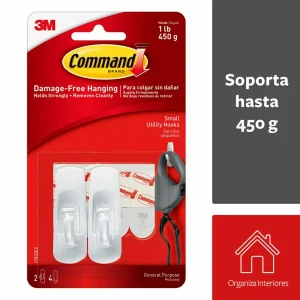Command Ganchos Uso General, Pequeño, Blanco