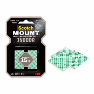 Cuadros de Montaje Doble Faz Scotch-Mount para Interiores, 2.54 cm x 2.54 cm, 48/Paquete