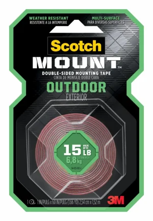 Cuadros de Montaje Doble Faz Scotch-Mount para Exteriores, 2.54 cm x 1.52 m