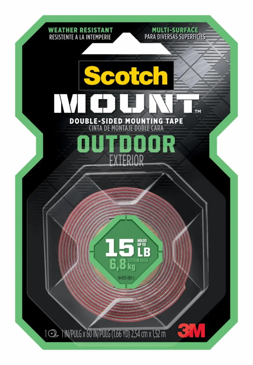 Cuadros de Montaje Doble Faz Scotch-Mount para Exteriores, 2.54 cm x 1.52 m