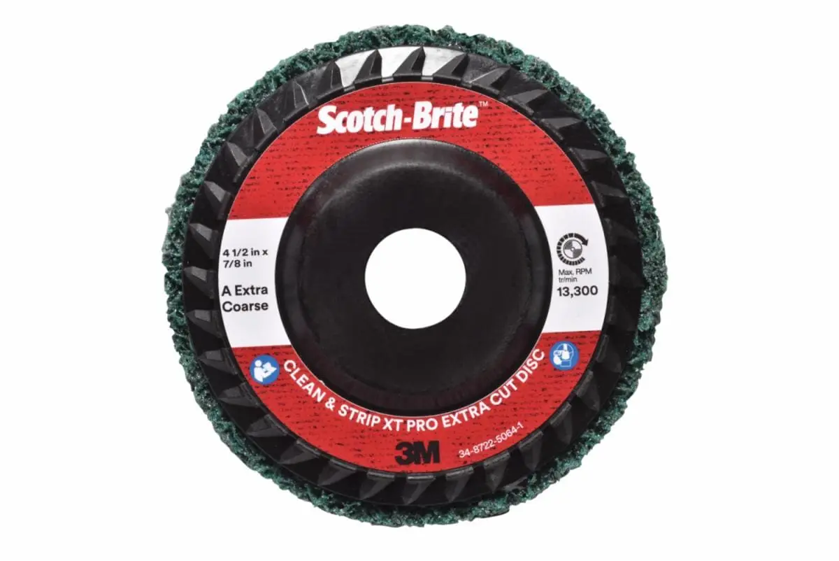 Disco Scotch-Brite Clean and Strip XT Pro Extra Cut, T27, Verde, 4.5" x 7/8", A XCS, 10/Caja