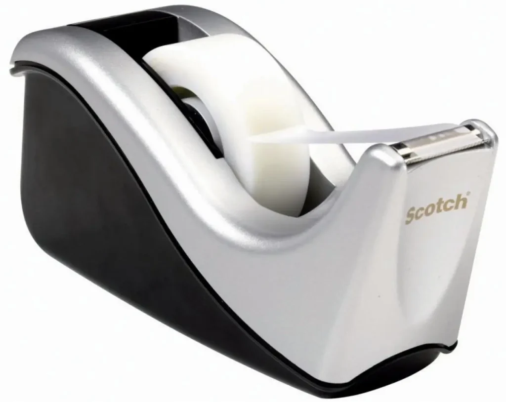 Dispensador de Cinta de Escritorio Scotch®, C60-ST, Silvertech de Dos Tonos, 12/Caja