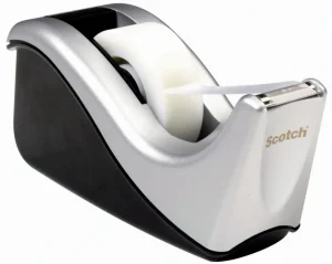 Dispensador de Cinta de Escritorio Scotch, C60-ST, Silvertech de Dos Tonos, 12/Caja