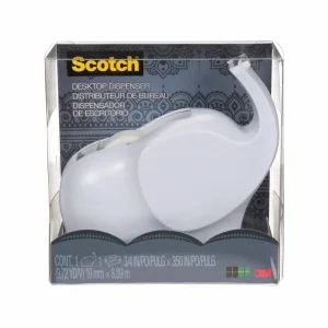 Dispensador de Escritorio Scotch para Cinta Mágica Scotch, Gris, Elefante C43ELPHT, 3/4 pulg. x 9,72 yd (19 mm x 8,9 m), 1/Paquete