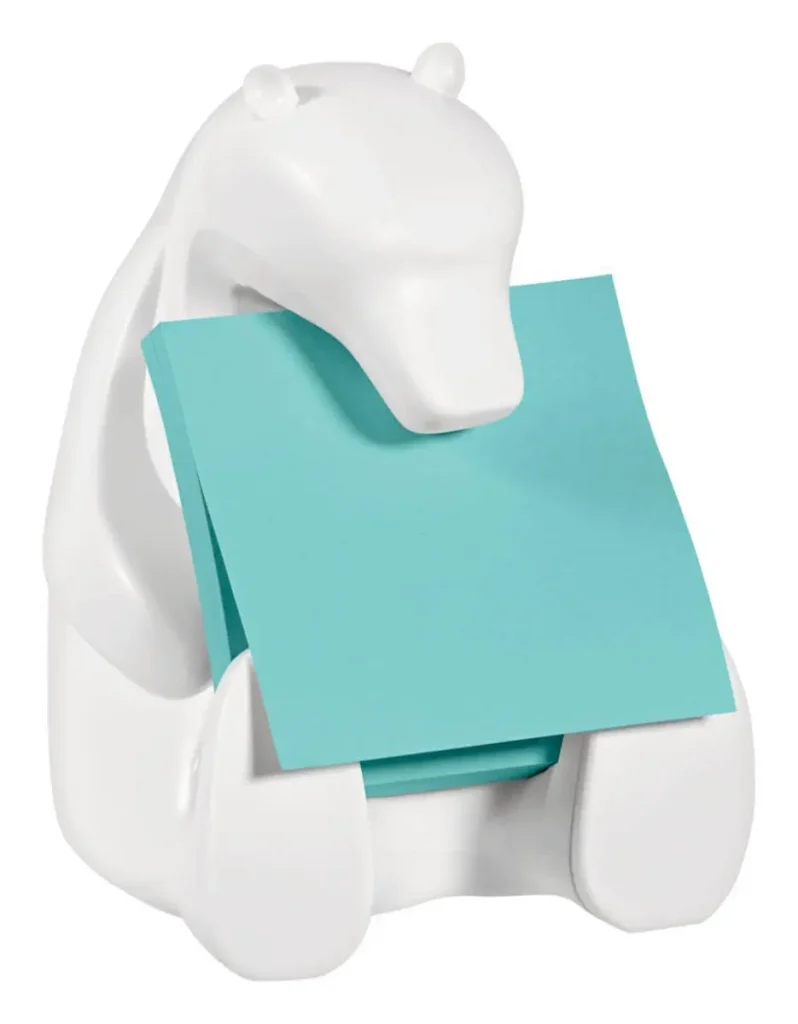 Dispensador de Notas Adhesivas Post-it® Pop Up, Diseño de Oso, 7.6 cm x 7.6 cm