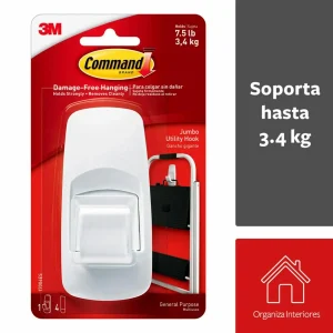 Gancho Adhesivo 3M Command Jumbo, Blanco