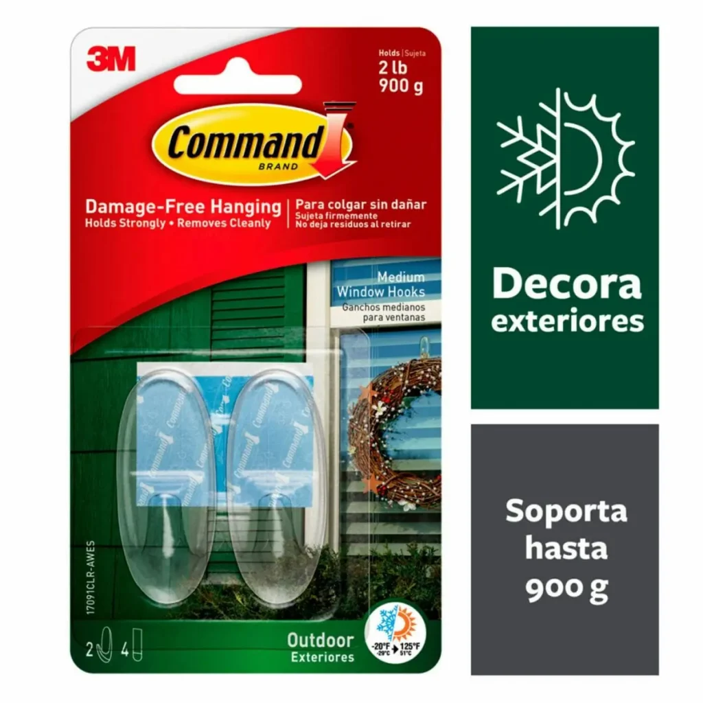Gancho para Exteriores Command®, Mediano, Transparente