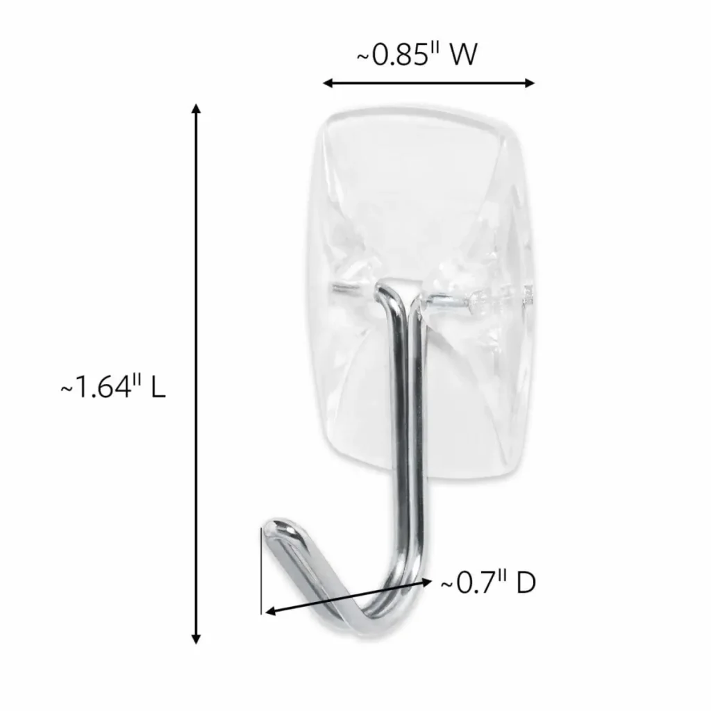 Ganchos Command® de Alambre, Pequeños, Transparentes, con Tiras Transparentes, 3 Ganchos, 4 Tiras