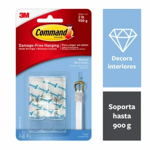 Ganchos Command de Alambre, Transparentes, Mediano