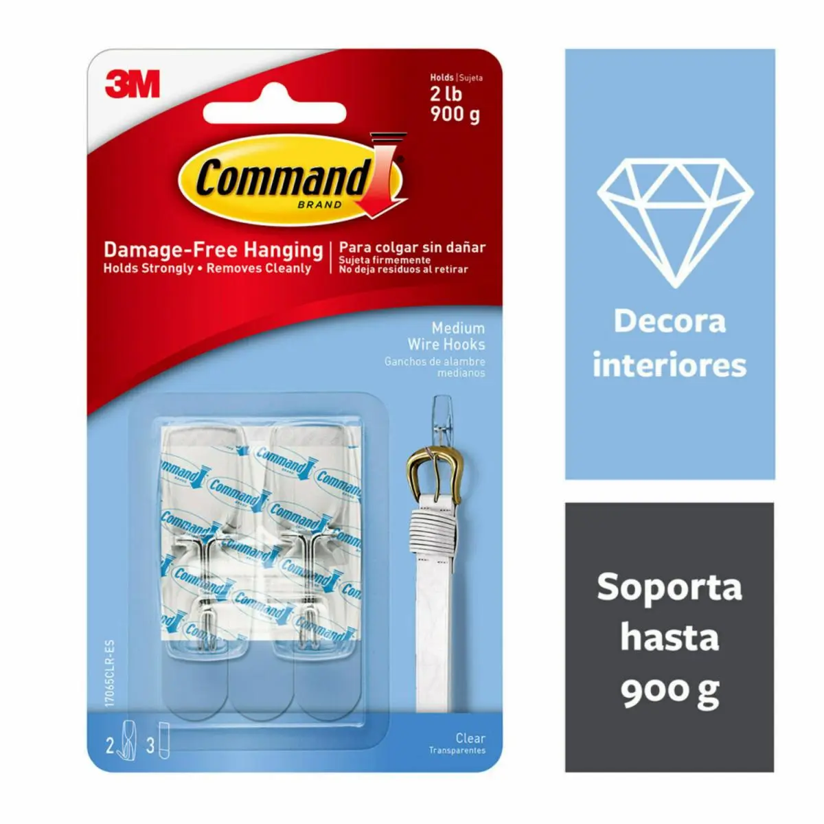 Ganchos Command de Alambre, Transparentes, Mediano