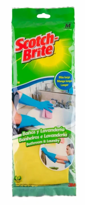 Guante Baño y Lavanderia Amarillo Scotch-Brite, 24 pares x caja