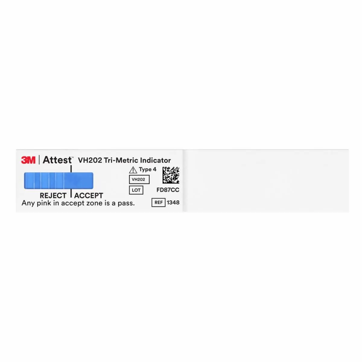 Indicadores Químicos Trimétricos 3M Attest de Peróxido de Hidrógeno Vaporizado 1348E ISO Tipo 4, 1,9 cm x 10,2 cm
