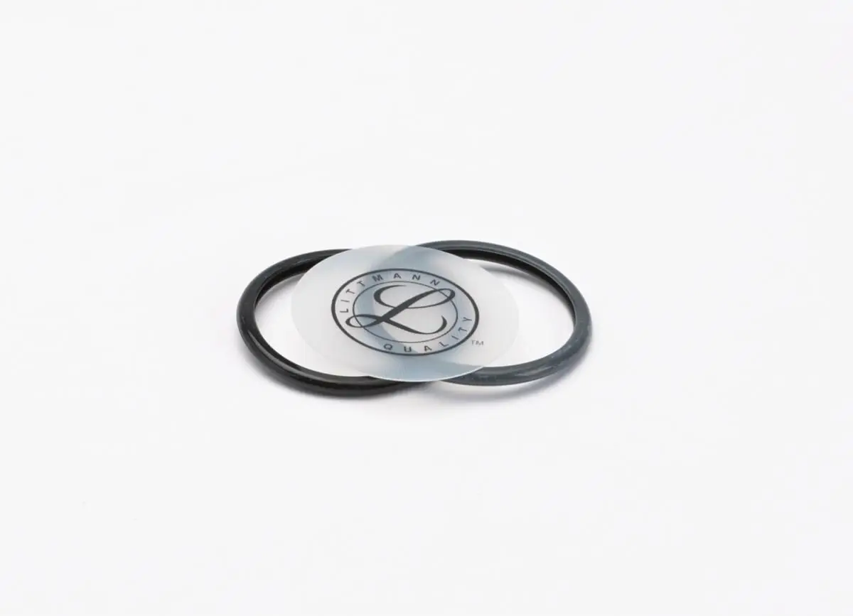 3M Littmann 40012 Kit de Piezas de Repuesto para Fonendoscopios Classic II Pediátrico, Aro Negro, Aro Gris, Diafragma