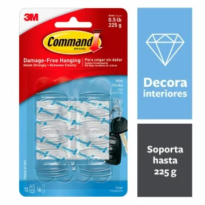 Mini Ganchos Command, Transparentes