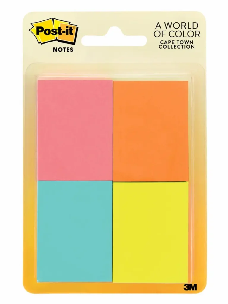 Notas Adhesivas Post-it® Colección Ciudad del Cabo, 35 mm x 47 mm, 4 Blocs, 50 Hojas/Bloc