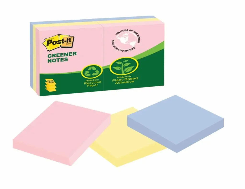 Notas Greener Post-it®, Pop-Up, Colección Helsinki, 76 mm x 76 mm, 6 Blocs/Paquete, 100 Hojas/Bloc